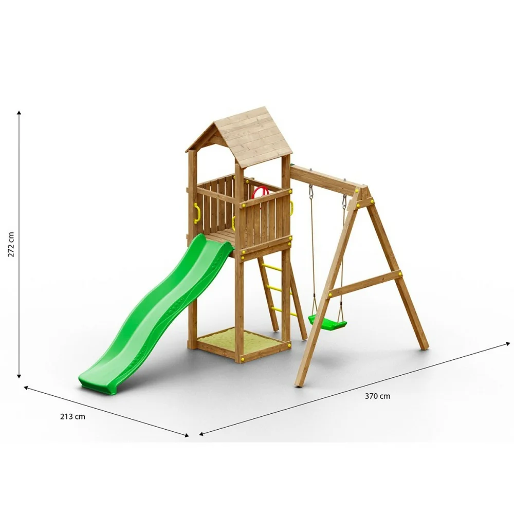 Parco Giochi In Legno Woody Band Tgg Play Con Torretta Scivolo