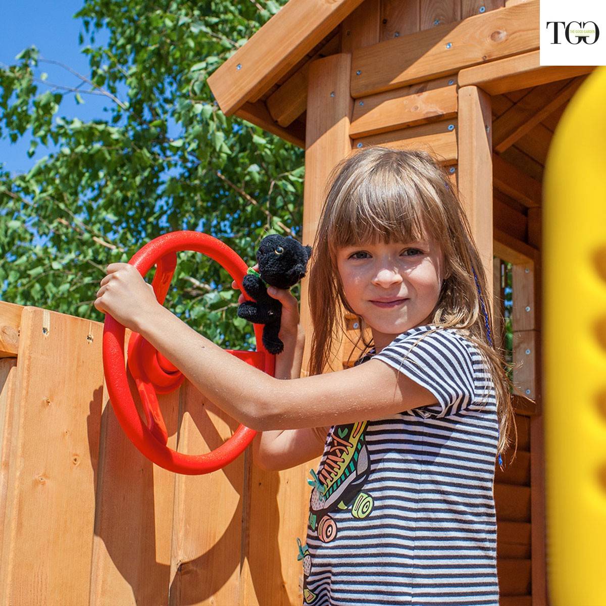 Giochi da giardino - Casetta in legno bambini con scivolo Fungoo My