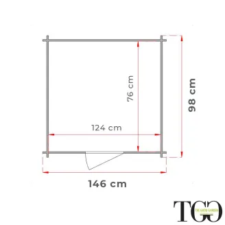 Casetta in legno 1,5x1 m Addossata Jack per Attrezzi con porta singola finestrata