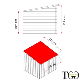 Casetta in legno 1,5x1 m Addossata Jack per Attrezzi con porta singola finestrata