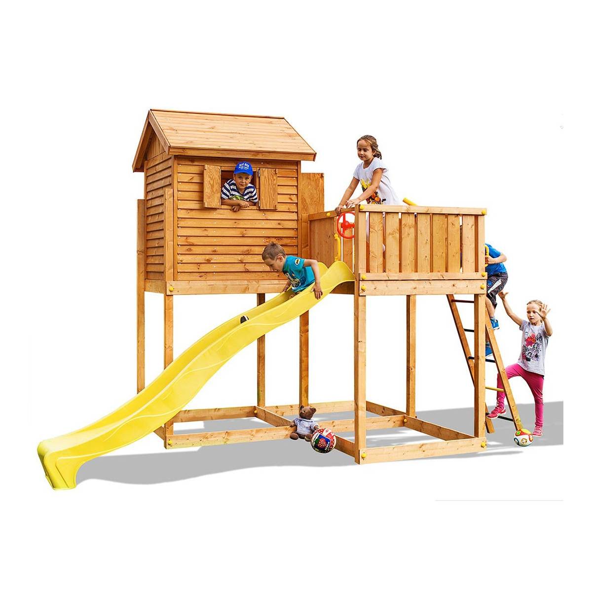 Giochi da giardino - Casetta in legno bambini con scivolo Fungoo My