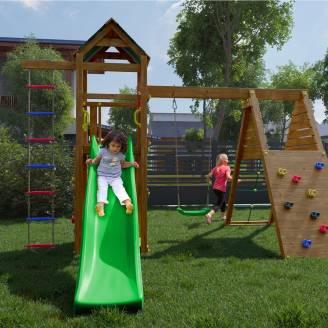 Parco Giochi in legno Autoclavato da giardino Woody Gym TGG Play