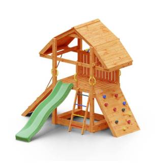 Casetta parco giochi in legno Fungoo BUFFALO con Scivolo e Arrampicate