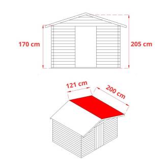 Casetta in Legno Debora 2x2 con porta singola finestrata