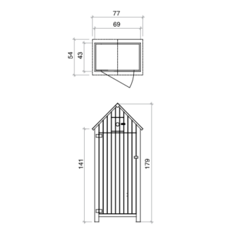 Mobiletto in legno da esterno Utile 3 - 77x54x197 Cm