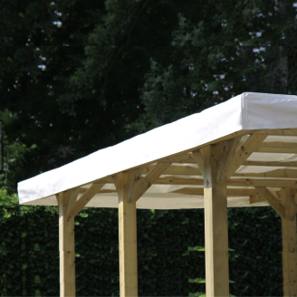 Pergola in legno 3x5 CarPort riparo auto completo di copertura in PVC antigrandine